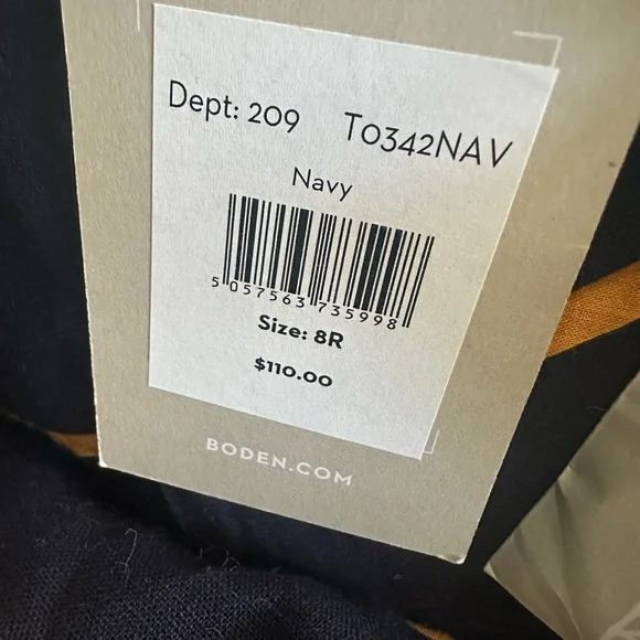 NWT Boden fully lined button front linen pencil skirt US 8 - Picture 3 of 6